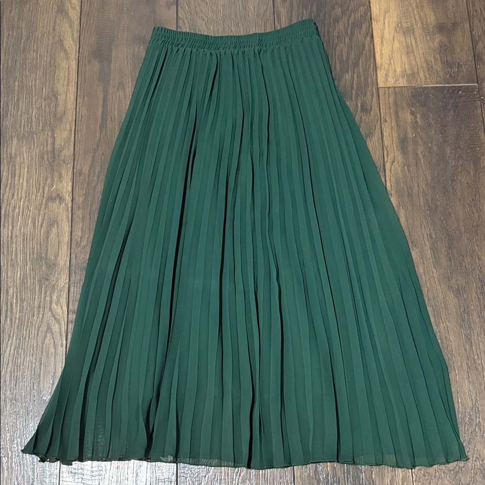 Chic Forest Green A-Line Skirt